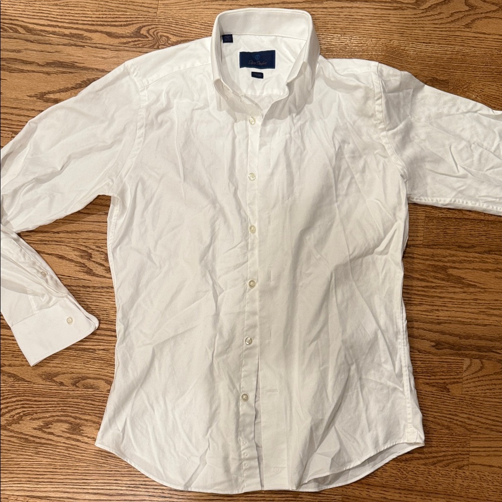 David Donahue Royal Oxford White Shirt - Trim fit - Picture 3 of 6